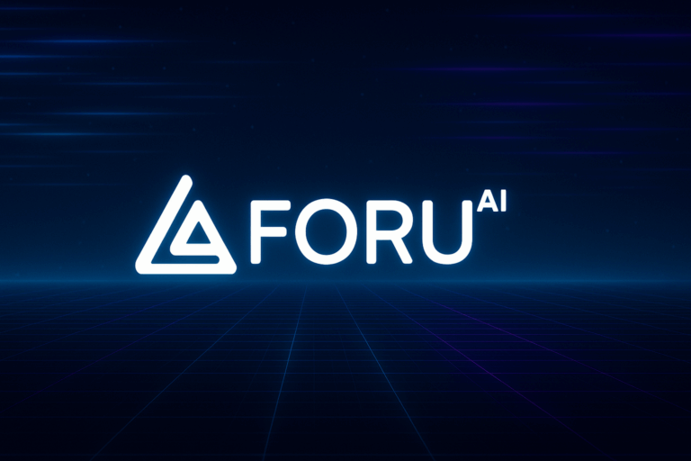 Logo FORU AI – triangle stylisé avec « FORU »
