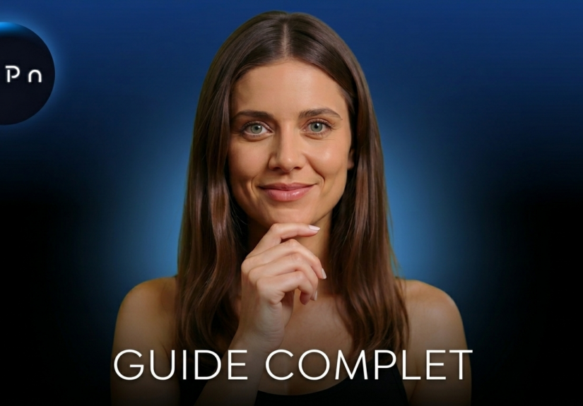 IOPn airdrop guide présenté par une coach Web3 souriante sur fond bleu technologique.